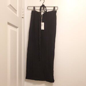 TIE FRONT MAXI SWEATER SKIRT